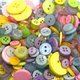 Coloured Buttons in Mixed Sizes - 100g Bag